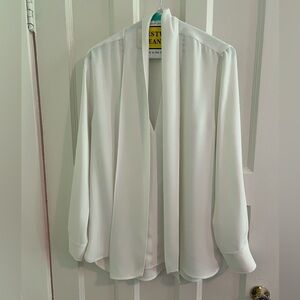 Babaton white shirt tie neck size small
